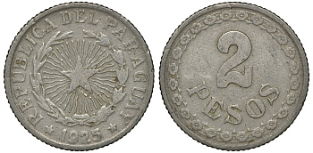 ПАРАГВАЙ 2 ПЕСО 1925 ГОД ТИП KM 14 медно-никель 72-1433