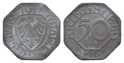 Дортмунд 50 пфеннигов 1917 Funck 103.3, Men05 5488.12, Men18 6862.13 цинк 4637-1224