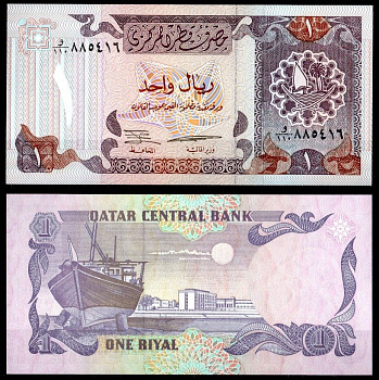 Катар 1 риал ND (1996) Pick 14 b бумага UNC (пресс) 7484-52-1-2