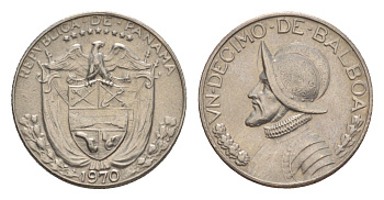 Панама 1/10 бальбоа (10 сентесимо) 1970 KM 10 медь плакированная медно-никелем 4644-137