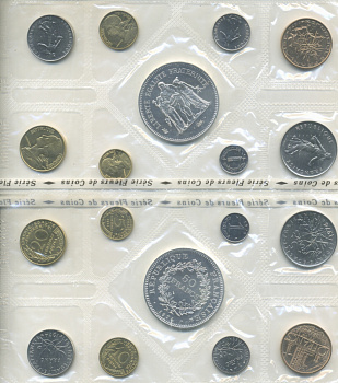 Франция набор из 9 монет 1974 в оригинальной запайке KM SS 11 серебро UNC 3-4-2-04