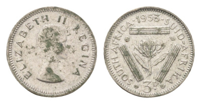 ЮАР 3 пенса 1953 KM 47 серебро 72-1057