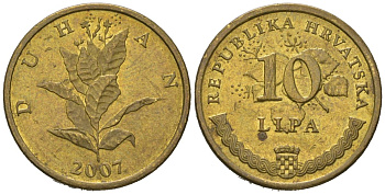 Хорватия 10 лип 2007 нечетный год KM 6 сталь плакированная латунью aUNC 4621-467
