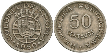Ангола 50 сентаво 1950 KM 72 никель бронза 4621-657