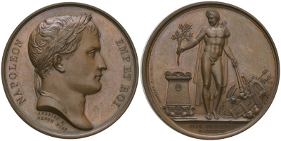 Набор бронзовых французских медалей и медальонов 1810 года. Оригинальный комплект. 0-0-02