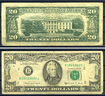 США 20 долларов 1988 B - New York NY Pick 438 бумага 7552-35-4-2