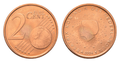 Нидерланды 2 евроцента 2004 Беатрикс (1980-2013), из ролла KM 235 сталь плакированная медью  UNC  M65-06