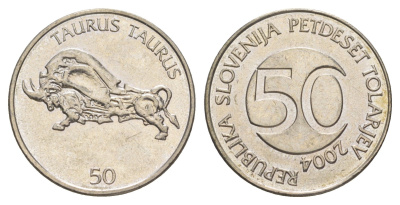 Словения 50 толаров 2004 KM 52 медно-никель 4523-336