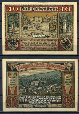 Бад-Либенштайн (Тюрингия) 10 пфеннигов 1921 DeNG 1/2 799.1a-1/3 картон aUNC 7556-8-3-1