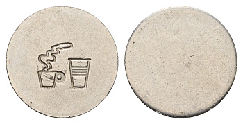 Италия жетон для выдачи напитков - кофе диаметр 22 мм, вес 5,1 гр нержавеющая сталь 4669-247