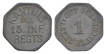 Германия жетон пехотного полка в 1 "пустую булку" ND цинк 1516-1632