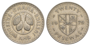 Гана 20 песев 1979 KM 17 медно-никель 4634-824