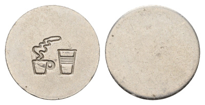 Италия жетон для выдачи напитков - кофе диаметр 22 мм, вес 5,1 гр нержавеющая сталь 4669-247