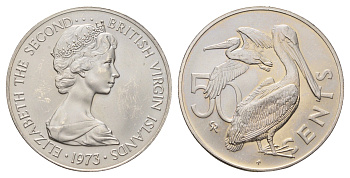 Британские Виргинские острова 50 центов 1973 KM 5 медно-никель UNC 4168-522