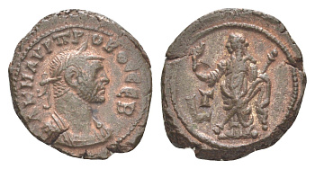 Римская Империя, Провинция Египет тетрадрахма 277-278 Проб, бюст императора/Дикайосина, олицетворение Правосудия, Александрия, (из старой нидерландской коллекции) Dattari 5529 биллон 1100-9-31