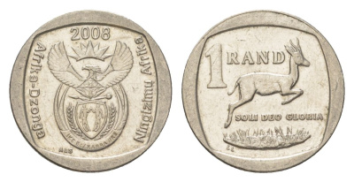 ЮАР 1 ранд 2008 KM 444 медь плакированная никелем 4627-522