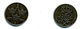 ШВЕЦИЯ 1 ЭРЕ 1950 железо 45-447