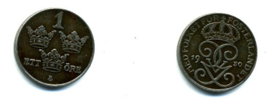 ШВЕЦИЯ 1 ЭРЕ 1950 железо 45-447