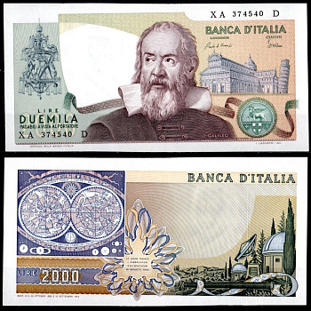 Италия 2000 лир 1973 Pick 103 a бумага UNC (пресс) 8621-10-3-2
