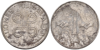 Финляндия 1 марка 1952  KM 36 железо    4567-144