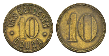 Нидерланды жетон "ons genoegen - gouda (наше удовольствие - Гауда)" диаметр 19 мм, вес 2,4 гр латунь 4623-1045