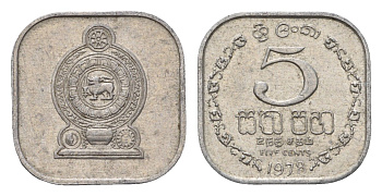Шри-Ланка 5 центов 1978 KM 139a алюминий 4602-1266
