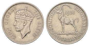 Южная Родезия 2 шиллинга 1951 KM 23 медно-никель 4660-924