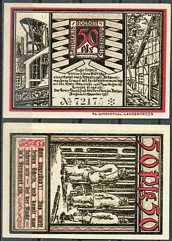 Германия, Бохум 50 пфеннигов 1921 нотгельд, за решеткой Grabowski 127.1 a бумага UNC (пресс) 00-00