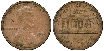 США 1 ЦЕНТ 1976 ЛИНКОЛЬН KM 201 медь цинк 62-841