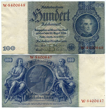 Германия 100 рейхсмарок 1935 Юстус фон Либих Pick 183 а  бумага 2192-45-2