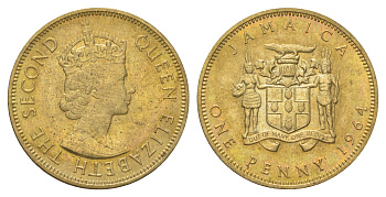 Ямайка 1 пенни 1964 KM 39 никель латунь aUNC 4622-546