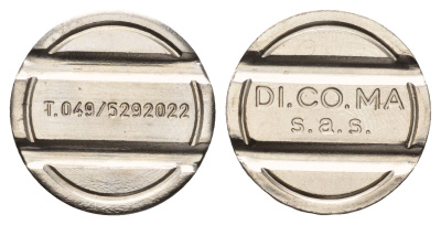 Италия телефонный жетон DI.CO.MA диаметр 24 мм, вес 5,4 гр нержавеющая сталь 4670-537