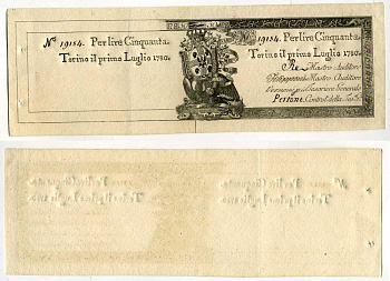 Италия, Сардиния 50 лир 1780 Regie Finanze Pick S 134 бумага aUNC 451-574-1