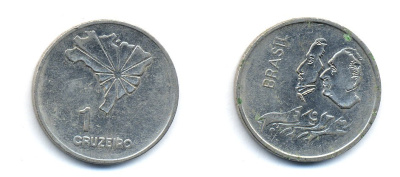 Бразилия 1 крузейро 1972 150 лет независимости KM 582 никель aUNC 51-4736