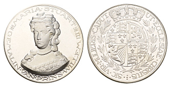 Нидерланды медаль из серии история Нидерландов - Мария II - супруга Вильгельма III Оранского первая половина XX века Ut Ecclesiae Christus Sic Vir Mulieris Caput (как Христоc - глава Церкви, так и мужчина - глава женщины) диаметр 25 мм, вес 6,7 гр серебро