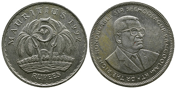 Маврикий 5 рупий 1992 Сивусагур Рамгулам KM 56 медно-никель 4381-234