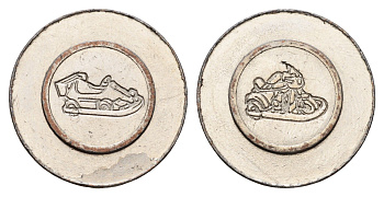 Италия жетон для аренды машине на картинге диаметр 23 мм, вес 4,7 гр никель 4670-746