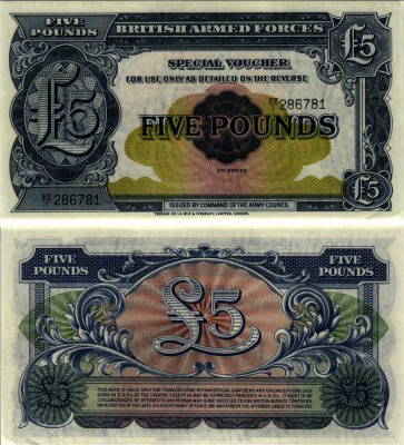 Англия 5 фунтов 1948 Британские вооруженные силы Pick M23 бумага UNC (пресс) 7183-32-3-1