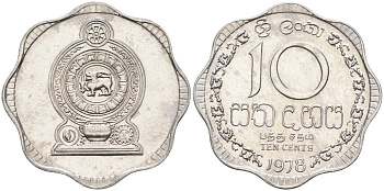 Цейлон 10 центов 1978 KM 140 a алюминий 4586-353