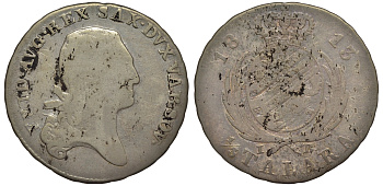 ПОЛЬША 1/3 ТАЛАРА 1813 IB, ФРИДРИХ АВГУСТ, ПРУССКИЙ (1807-1814) KM 86, Kopicki 3697 серебро 441-624