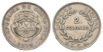 Коста-Рика 2 колона 1978 KM 187.2 медно-никель 180-425