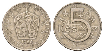 Чехословакия 5 крон 1966 KM 60 медно-никель 4675-211