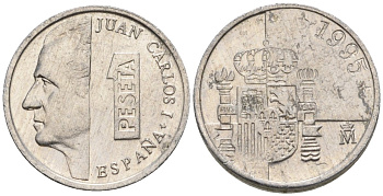 Испания 1 песета 1995 M, Хуан Карлос I (1975-2014) KM 832 алюминий 4602-1158