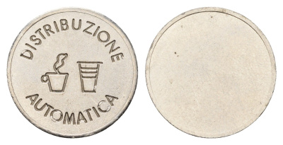 Италия жетон для выдачи напитков - кофе диаметр 22 мм, вес 5,5 гр нержавеющая сталь 4669-251