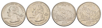 США набор обоих монетных дворов 25 центов (квотер, 1/4 доллара) 2006 D и P, Квотер штата Колорадо KM 384 медь плакированный медно-никелем UNC 4629-133-134