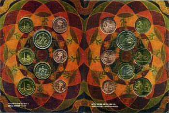 Джерси набор из 8 монет 2004 европробники, в оригинальном картонном буклете, тираж 10000 экз. 5-6-3-14