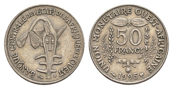 Западная Африка (BCEAO) 50 франков 1995 KM 6 медно-никель 4655-828