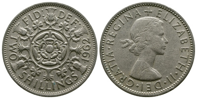 Великобритания 2 шиллинга (флорин) 1962 Елизавета II (1952-2022) KM 906, Spink 4146 медно-никель 4382-411