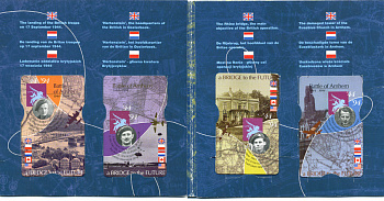 Нидерланды набор из 4 телефонных карточек в буклете 1994 сражения II-ой мировой войны 1-6-1-10