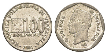 Венесуэла 100 боливаров 2004 Симон Боливар Y 83 сталь плакированная никелем 4605-354